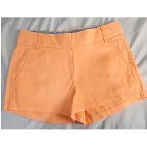 NWT J.Crew Chino City Fit Shorts Size 00 Neon Orange Womens Classic Low-Rise